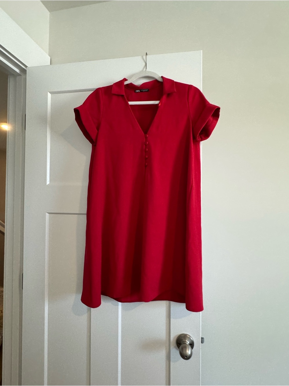 Zara Red Mini Dress with Collar